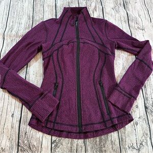 Lululemon Textured Define Jacket in Purple and Black Size 4